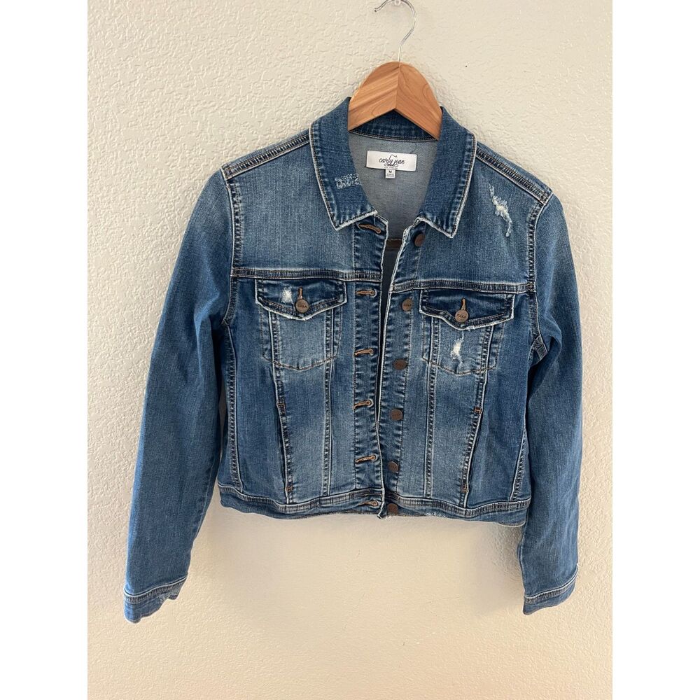 Carly Jean Los Angeles Womens Medium Wash Demin Jacket Size Medium‎